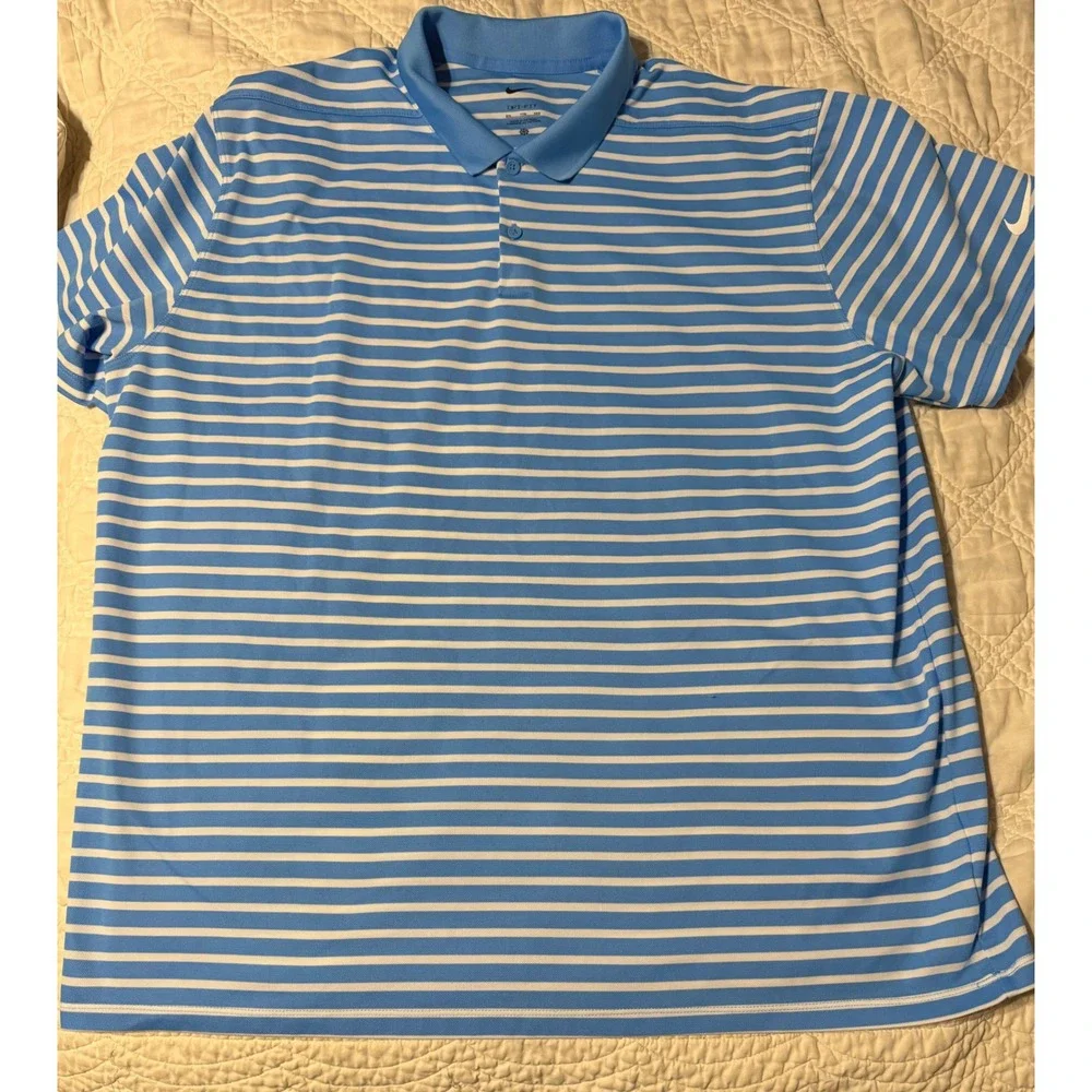 Nike Polo Shirt Men 2XL Multi Color Striped Dri-FIT Golf Short Sleeve lot of 3